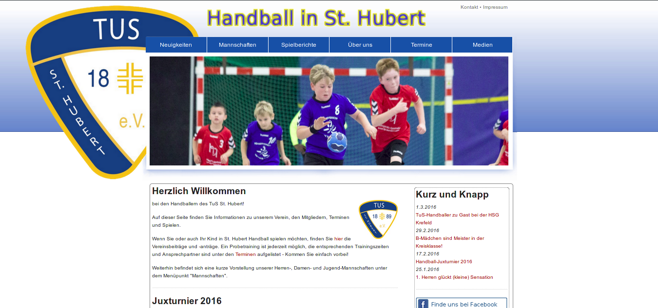 Zur Erinnerung: Die alte Homepage der St. Huberter Handballer.